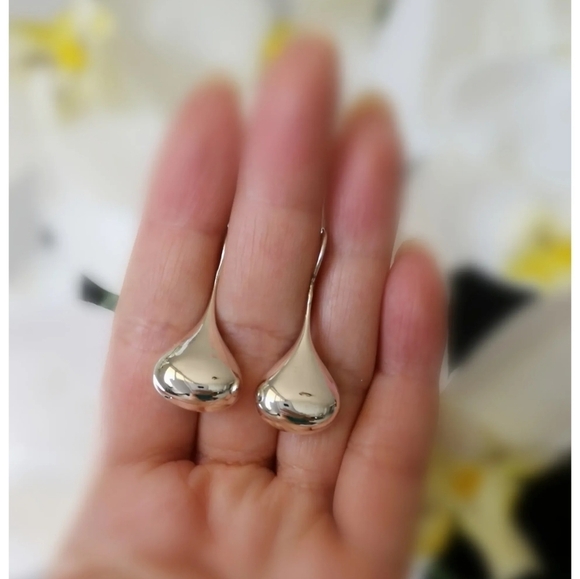 Sterling Silver Modernist  Large teardrop earrings 🆕 - Picture 7 of 8